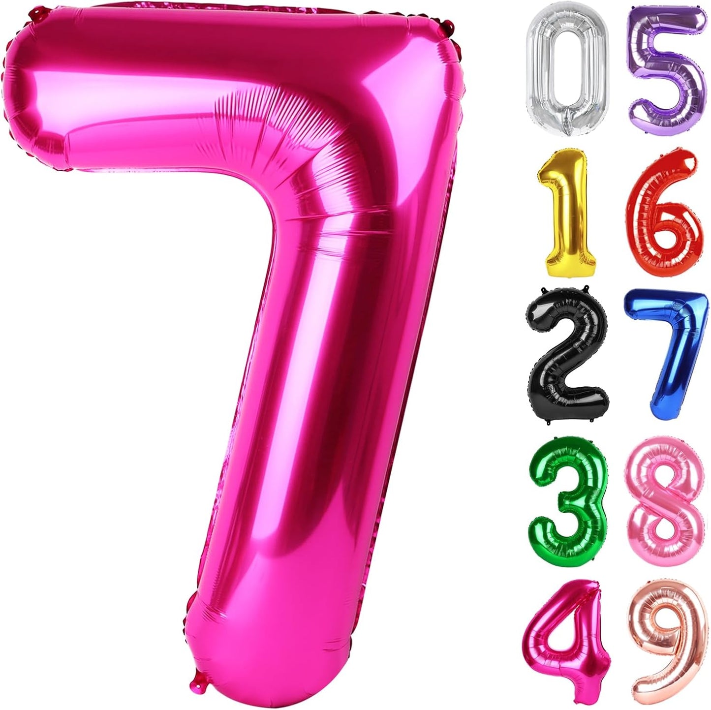 Number 7 Balloon by [Brand Name] - 40 Inch Hot Pink Foil Balloon for 7th Birthday Party Decorations