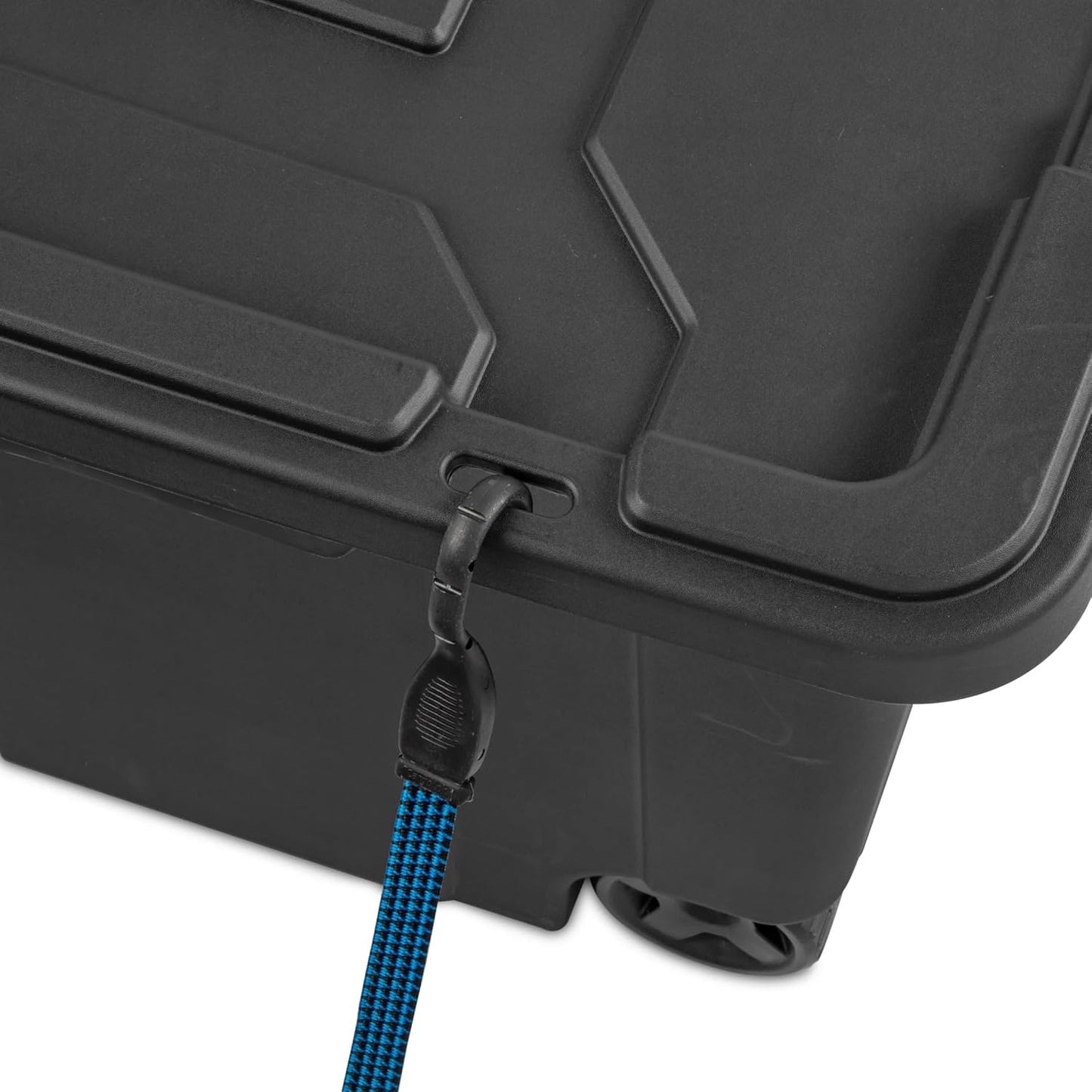 Rugged Industrial Tote by [Brand Name] - 40 Gallon Wheeled Storage Bin with Latch Lid | Dark Gray
