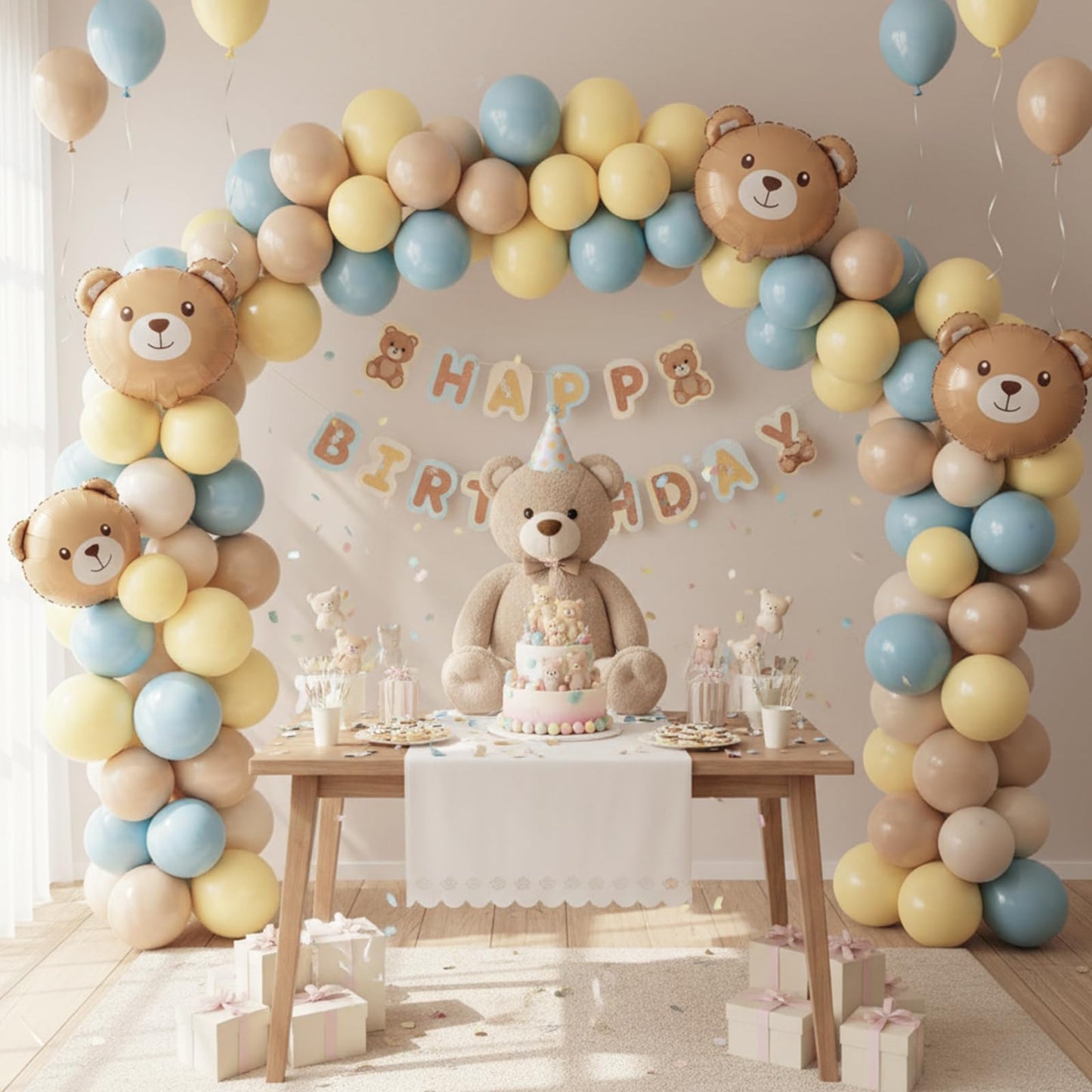 RUBFAC 129pcs Pastel Yellow Balloons Different Sizes 18 12 10 5 Inches Light Yellow Balloons for Happy Birthday Wedding Anniversary Baby Shower Easter Garland Arch Party Decoration