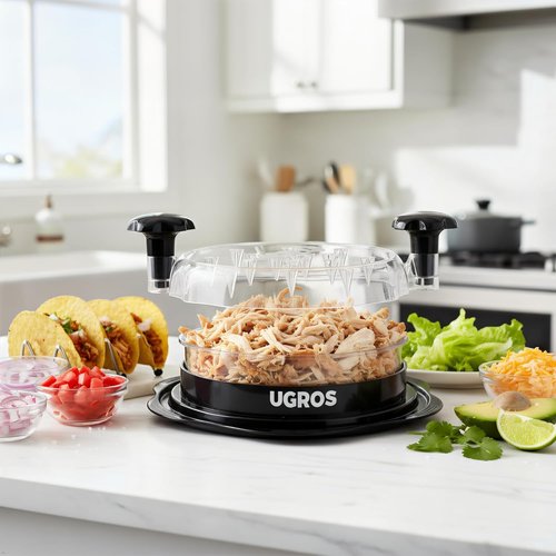 Chicken Shredder Tool by [Brand Name] - Ergonomic Design with Anti-Slip Grip | BPA Free, Includes Tongs & Brush