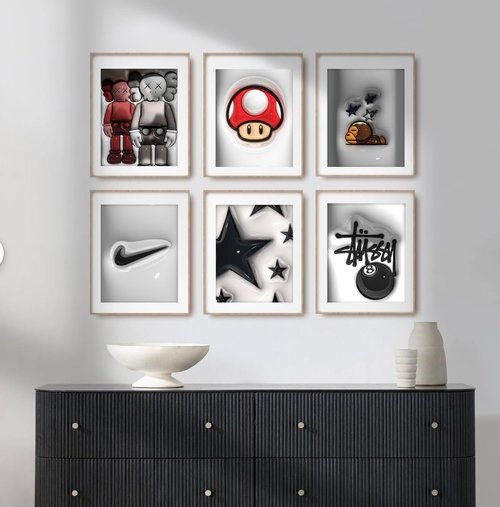 Hypebeast Posters | Trendy Wall Decor for Sneakerheads | 9-Piece Art Print Set | 8x10 Inch