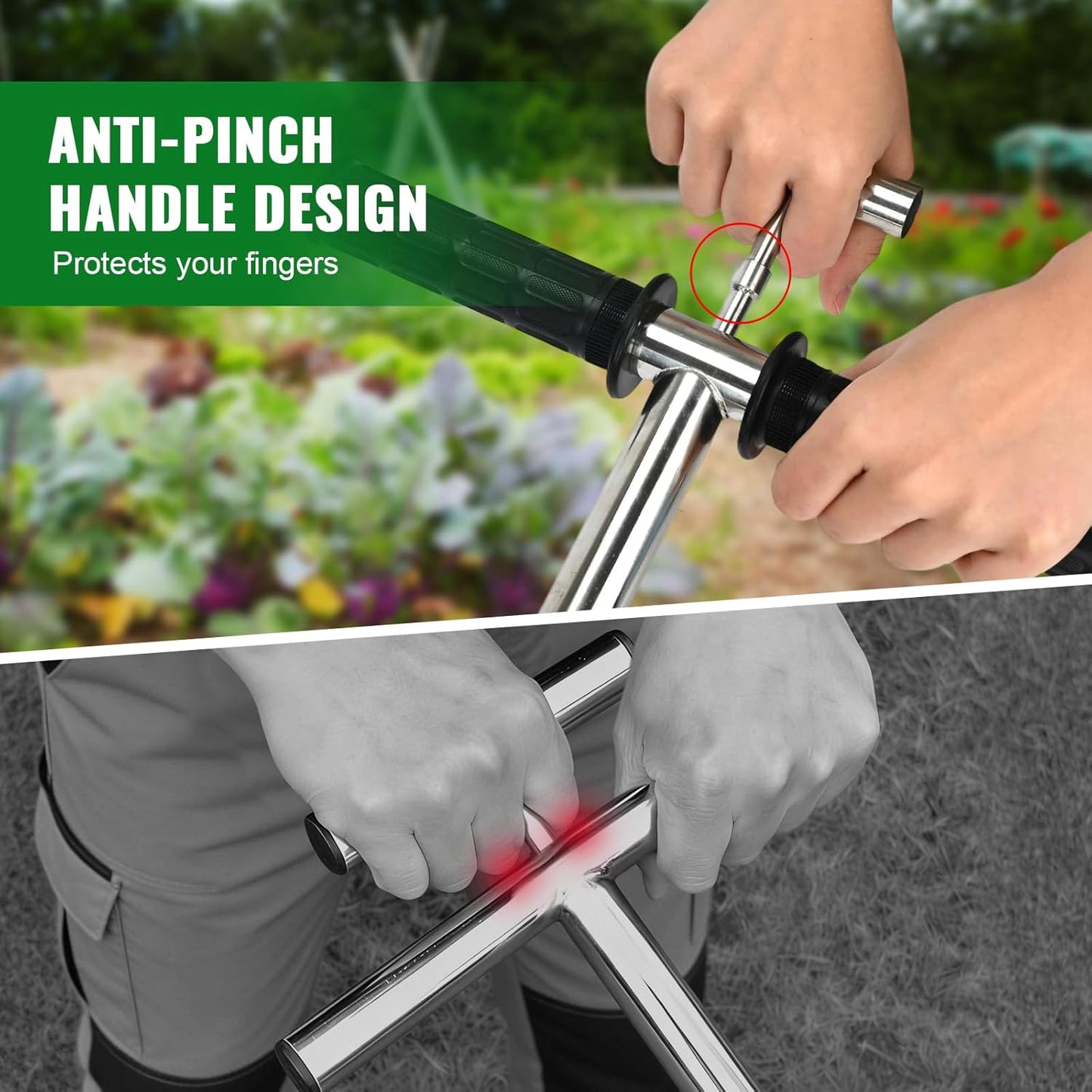 Stainless Steel Soil Sampler Probe by [Brand Name] - 40 Inch T-Handle Tool for Lawn, Garden & Farm Testing