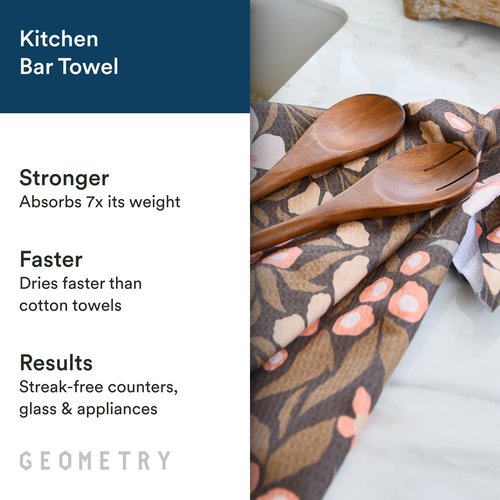 GEOMETRY Bar Towels for Kitchen Premium Towels for Cleaning Dishes & Glassware - Absorbent & Fast Drying Kitchen Towels - Star Spangled, 12" x 14" - 1-Piece