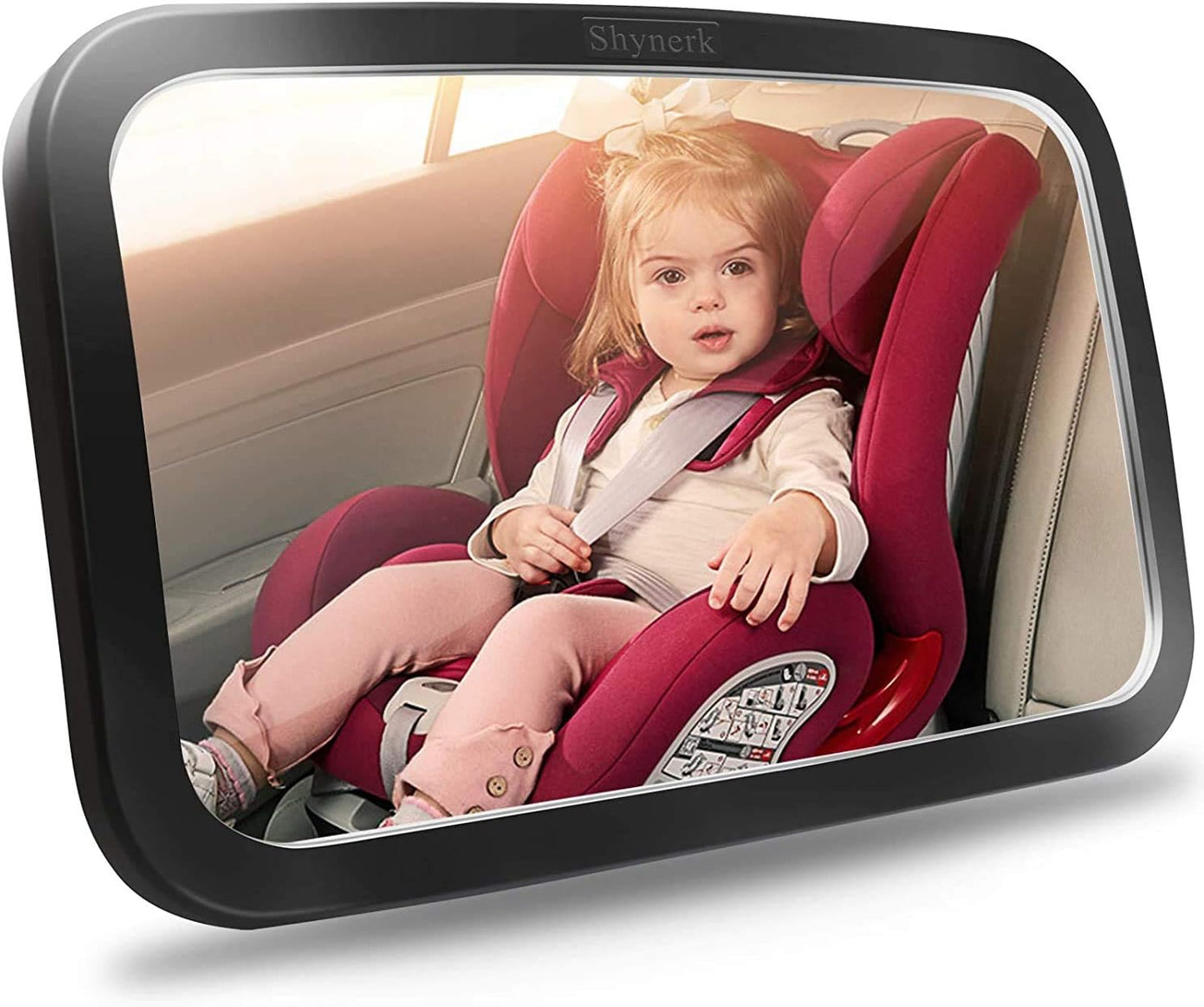 Shynerk Baby Car Mirror - Safety Rear Facing Infant Seat Mirror with 360° Rotation & Shatterproof Design