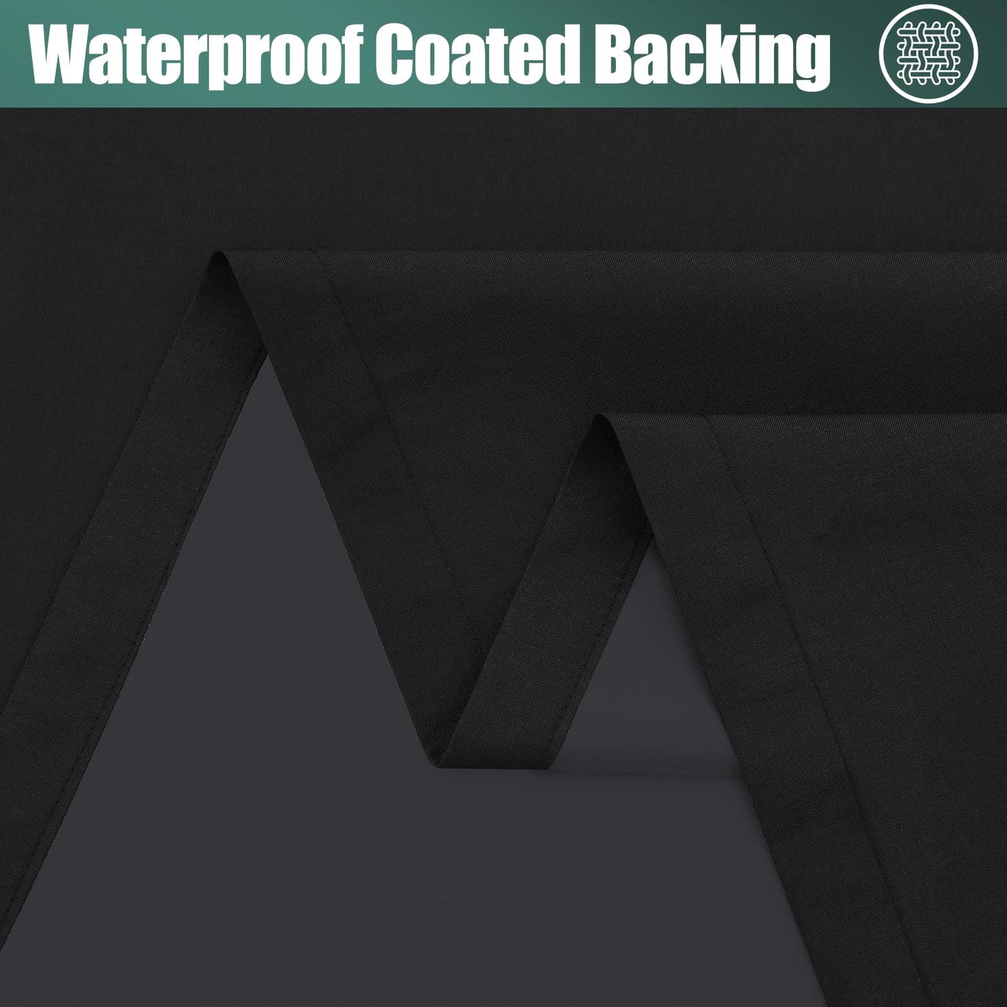 Smiry Rectangle Picnic Table Cloth, Reversible Elastic Fitted Tablecloths for 6 Foot Tables, Waterproof Polyester Table Cover for Camping, Outdoor and Indoor (Black, 30"x72")