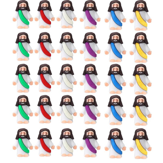 AKFAHOIF Mini Jesus Figures, Set of 30pcs Action Figures Little Jesus Figures, Tiny Jesus Figures to Hide and Seek Religious Gifts for Easter Egg Stuffers