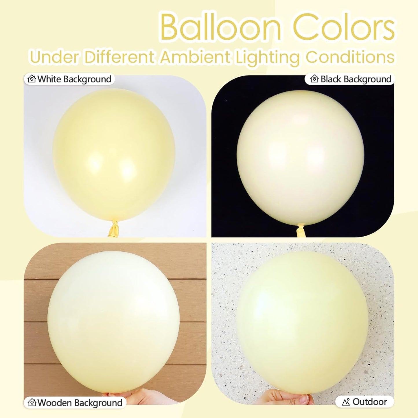 Pastel Yellow Balloons - 12 Inch Light Yellow Latex Balloons | 50pcs for Gender Reveal & Baby Shower Decorations