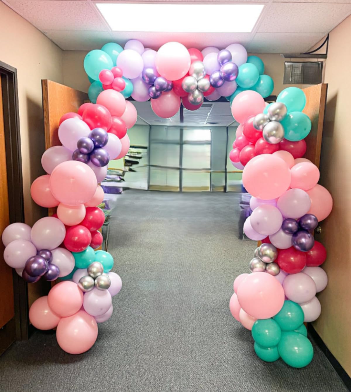HILAVO Pink and Purple Balloons, 60PCS 12Inch Purple Pink Teal Blue Balloons and Gold Birthday Balloon for Girls Princess Birthday Mermaid Baby Shower Party Decorations