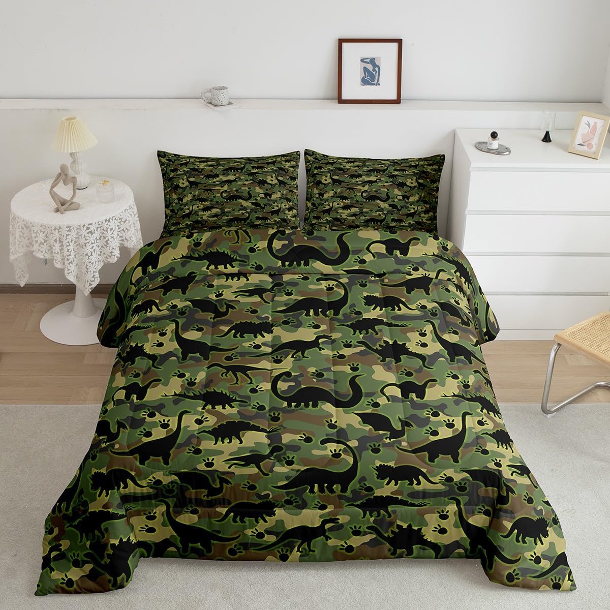 jejeloiu Baseball Comforter Set Twin Size Kids Camo American Flag Comforter for Boys Girls Teens Camouflage Bedding Set Breathable Baseball Games Duvet Set Room Decor Quilt Set