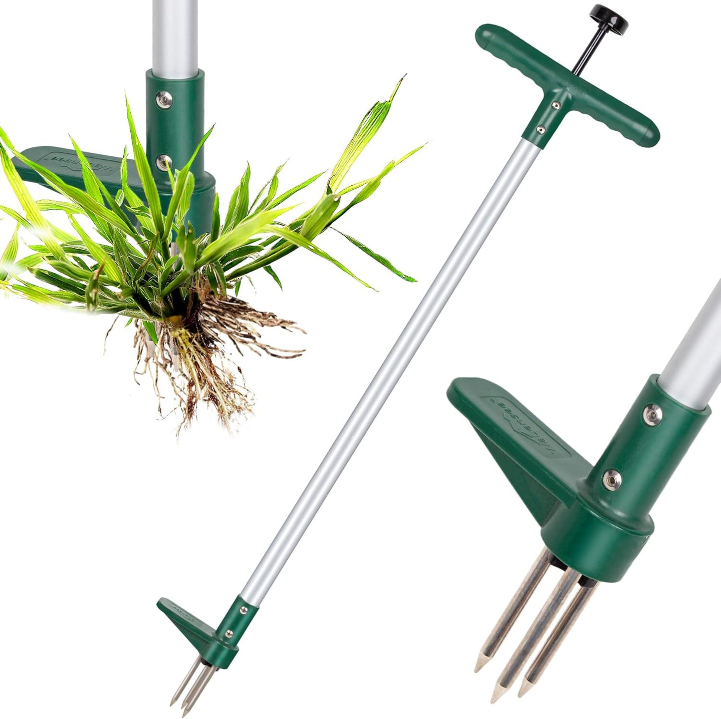 Walensee Stand Up Weeder - Long Handle Weed Puller with 3 Claws for Easy Dandelion Removal | 1 Pack