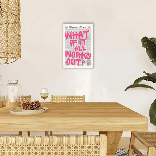Drimiler Retro Newspaper Poster - Positive Affirmation Canvas Wall Art | Minimalist 8x12in Framed Decor