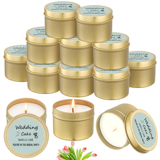 Conelist 8 Pcs Bridesmaid Proposal Gifts Smells Like You're in The Bridal Party Candles Bridesmaid Gifts Natural Soy Wax Candles for Bridesmaid Best Friends Wedding Gifts (Light Green,Stylish)