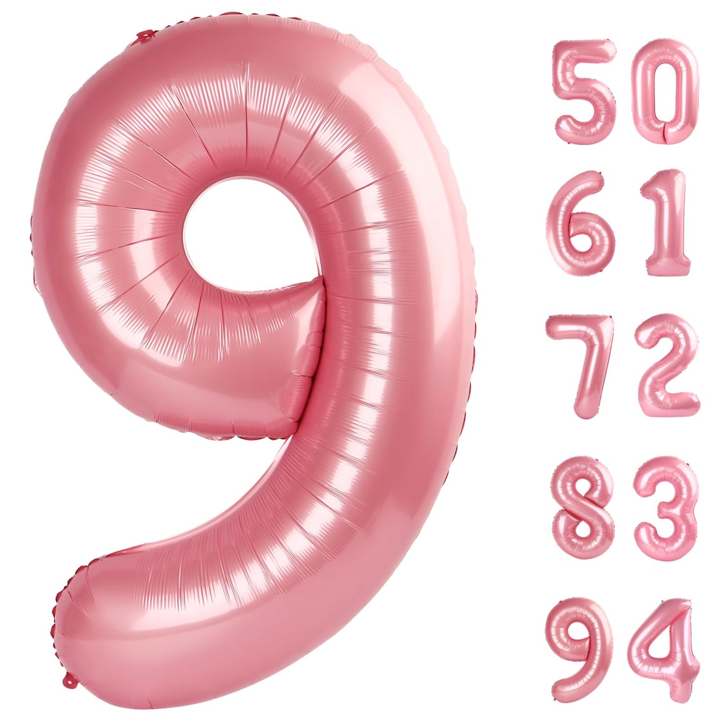 Pearlescent Pink 9 Balloon, Number Balloons 40 Inch, 9th Giant Birthday Decorations for Girls, 19th 29th Party Decorations Supplies, Number 9 Balloon