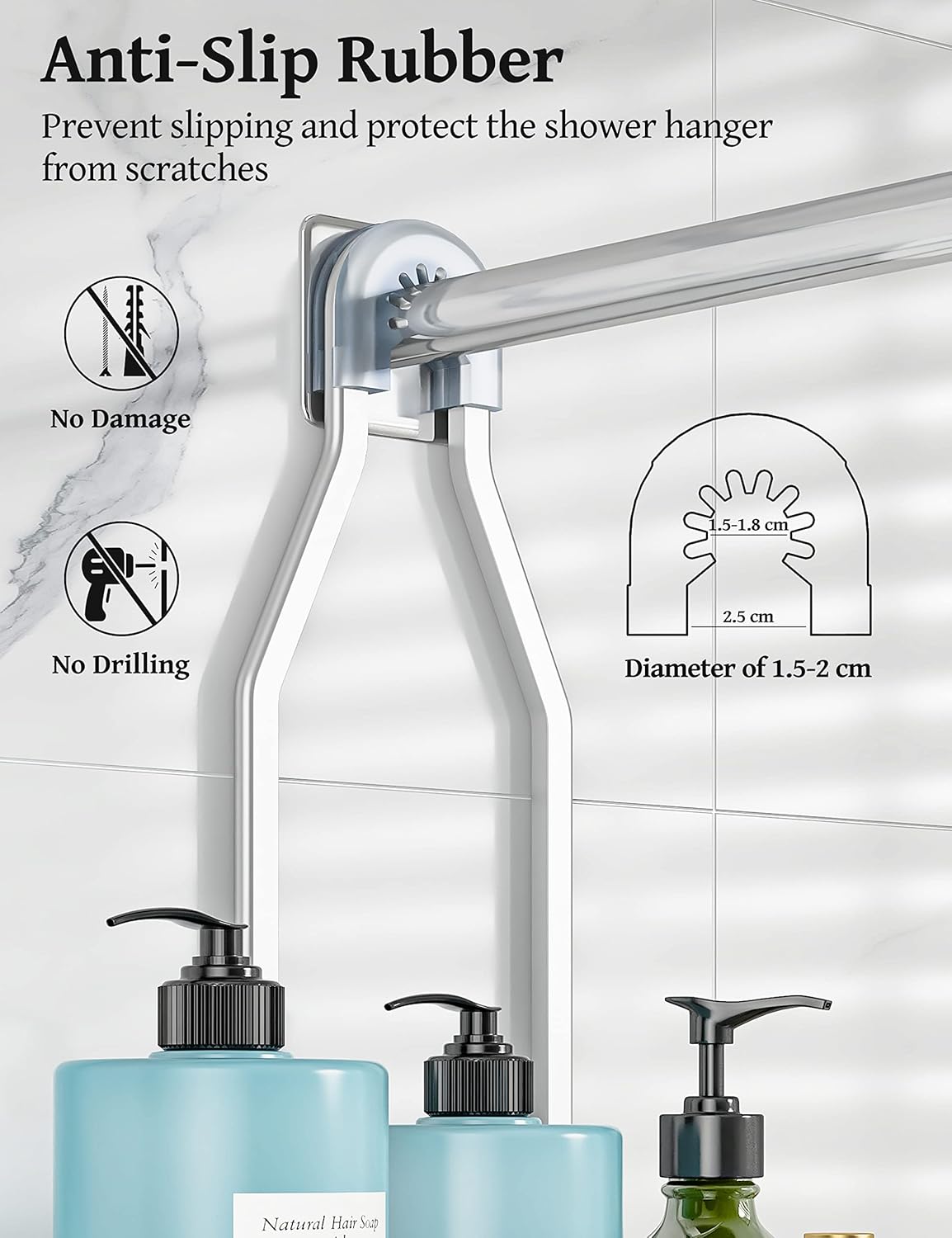 YASONIC Hanging Shower Caddy - Space-Saving Corner Organizer for Bathroom | Durable Design