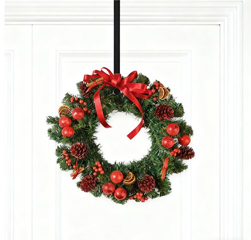 GIRCSS 10" Wreath Hanger for Front Door,Steel Over The Door Hanger Hook,Wreath Door Hanger,Black