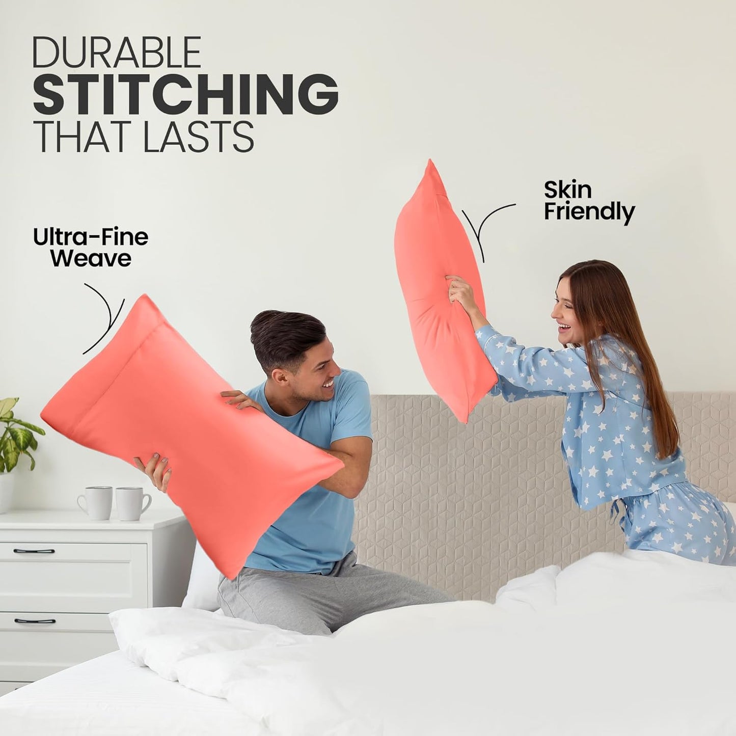 Utopia Bedding Queen Pillow Cases - Soft Brushed Microfiber - 2 Pack | Fade Resistant 20 x 30 Inches (Coral)