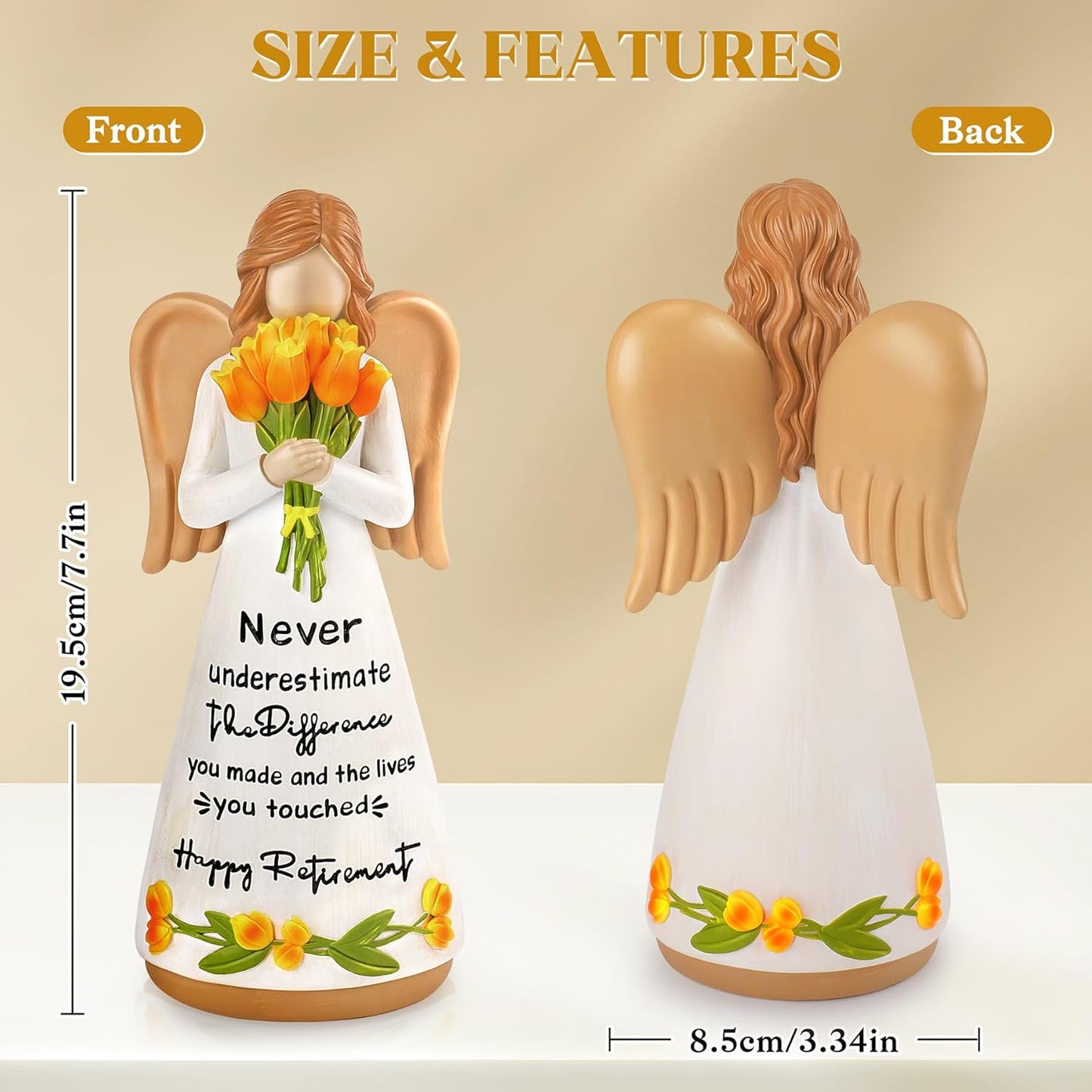 Regine Switzerland Hand-Painted Angel Figurines - Thoughtful Retirement Gift for Women | Perfect for Coworkers and Friends