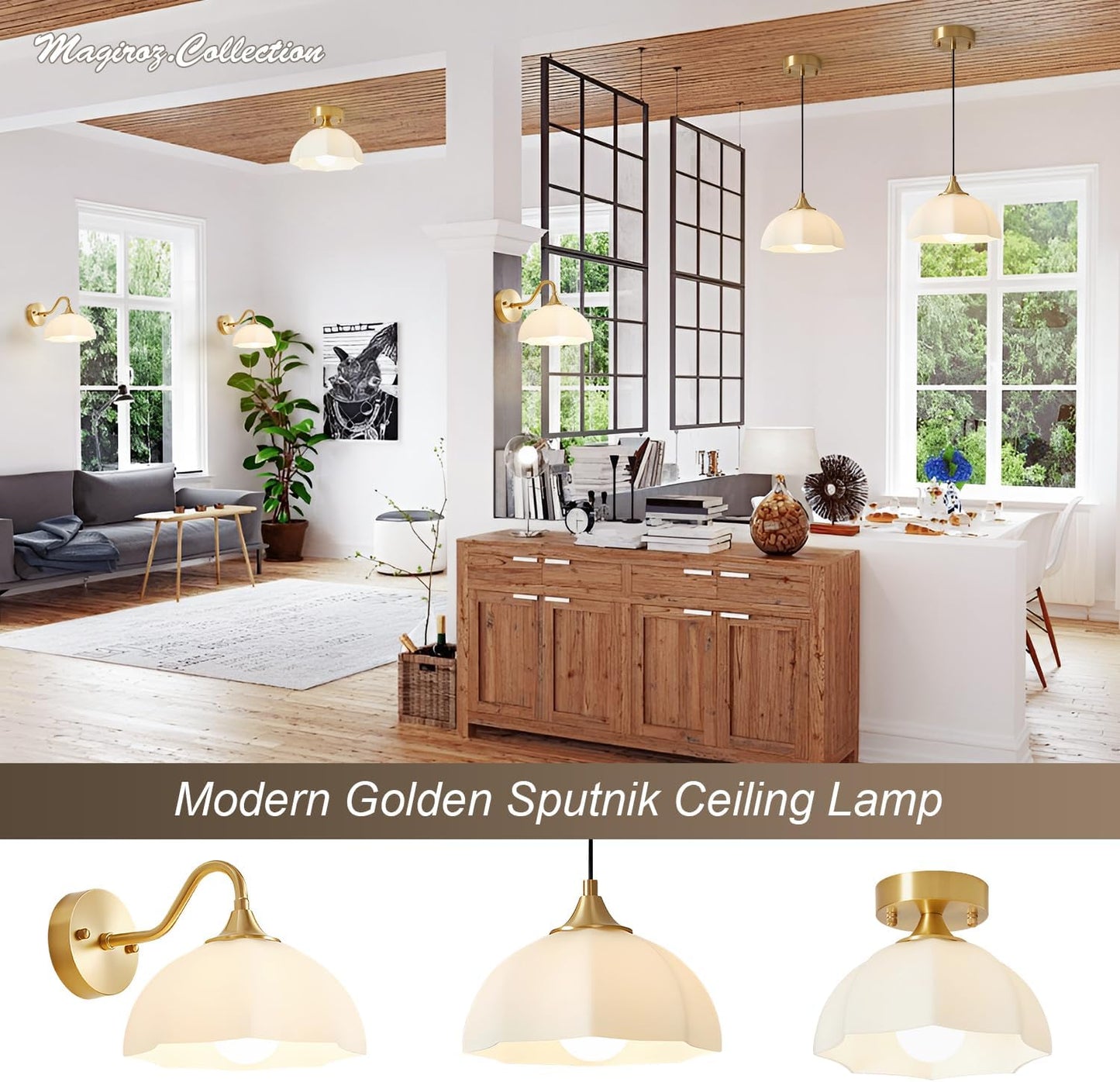 Gold Wall Sconce 1-Light Modern Wall Lighting Fixture Farmhouse Vanity Sconces Lights with Milk White Glass Shade Indoor Wall Sconce Lamp Wall Mount Light Fixture for Bedroom MWL02-1A