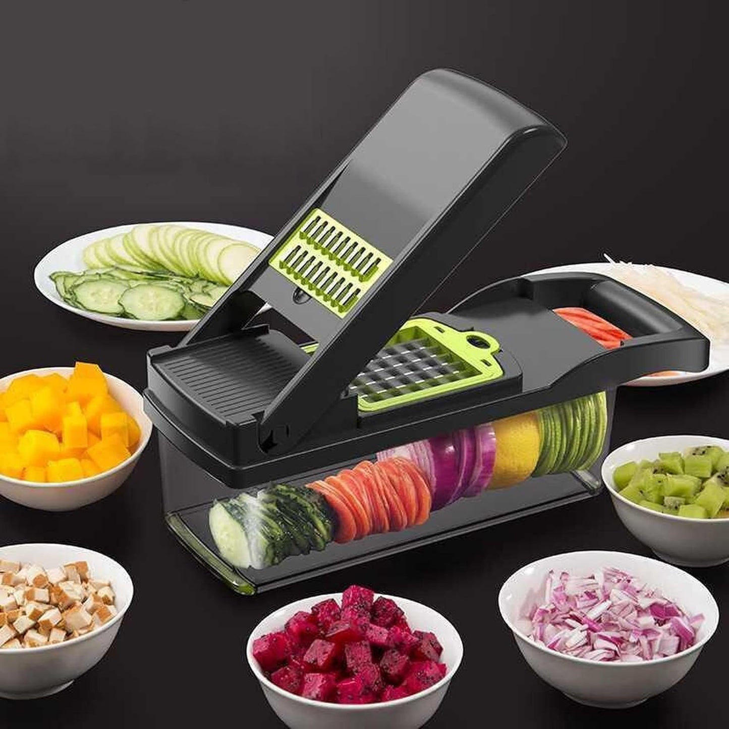 Skiennix Pro 10-in-1 Vegetable Chopper - Multifunctional Onion Slicer & Dicer with Container