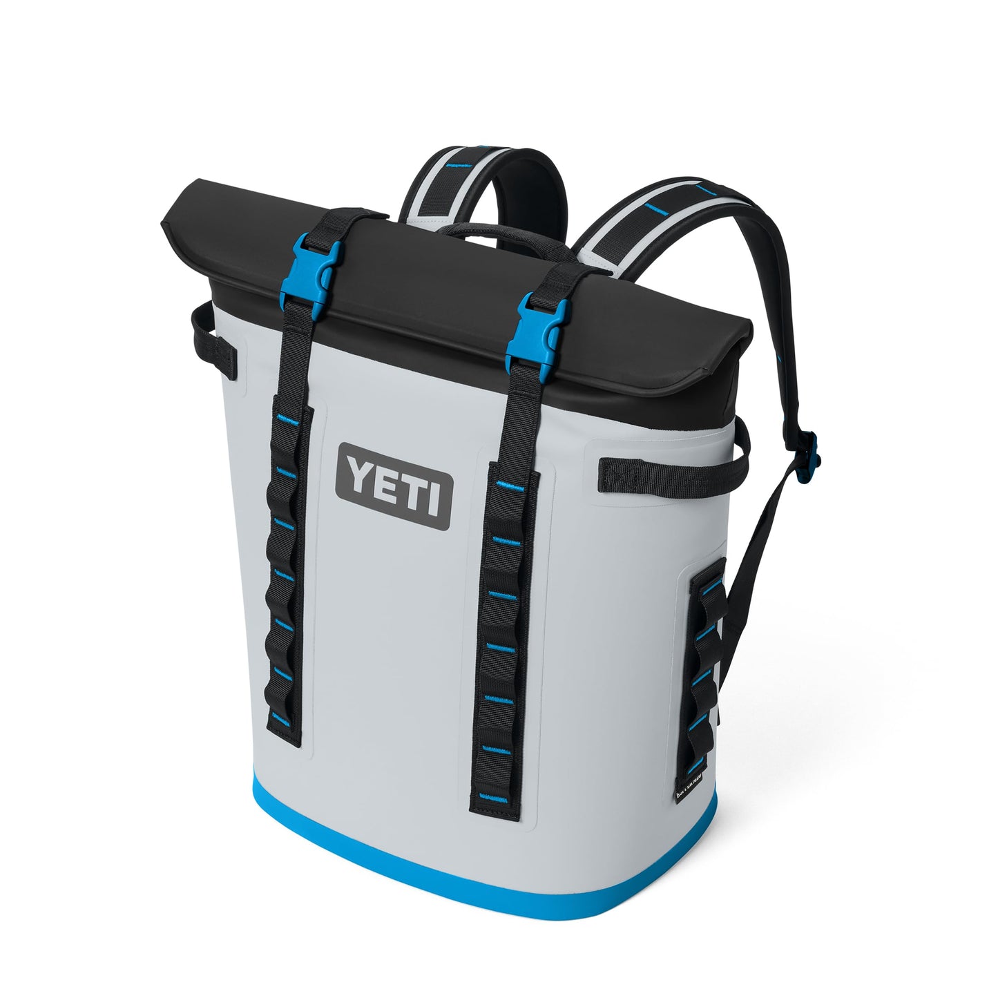 YETI Hopper M20 Backpack Soft Sided Cooler with MagShield Access, Fog Gray/Blue