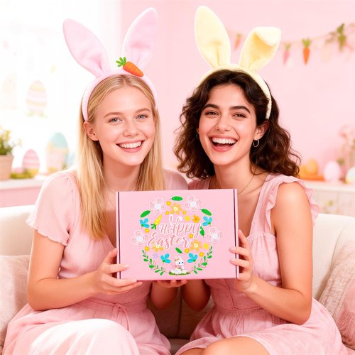 giftaker Easter Gifts Set for Women Sister Teens Stuff, Easter Basket Stuffers for Adults, Self Care Gift Basket with 16oz Glass Cup, Scented Candles Spa Set