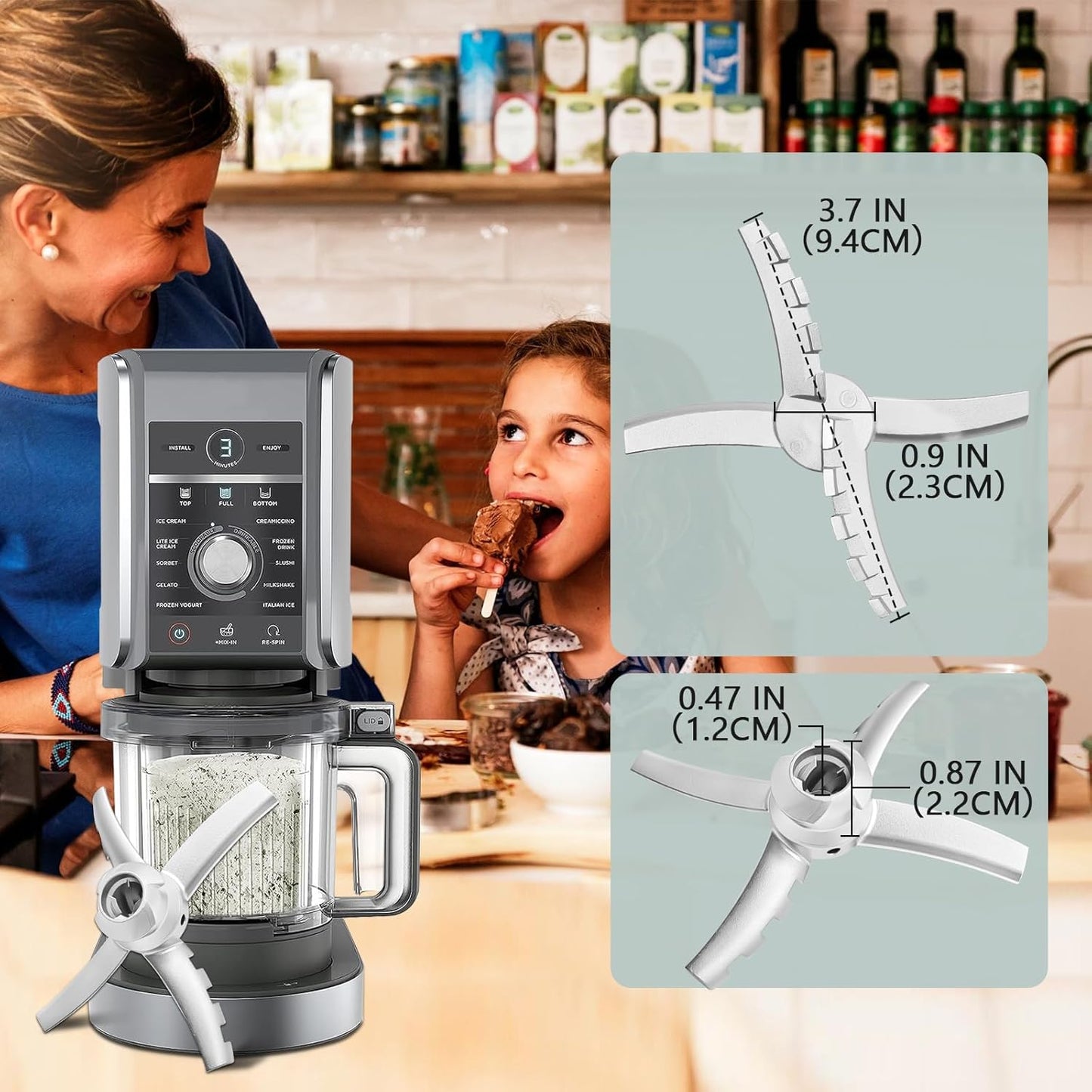 Ninja Creami Paddle Blade Replacement - Compatible with NC500 Series Ice Cream Makers | Durable & Efficient