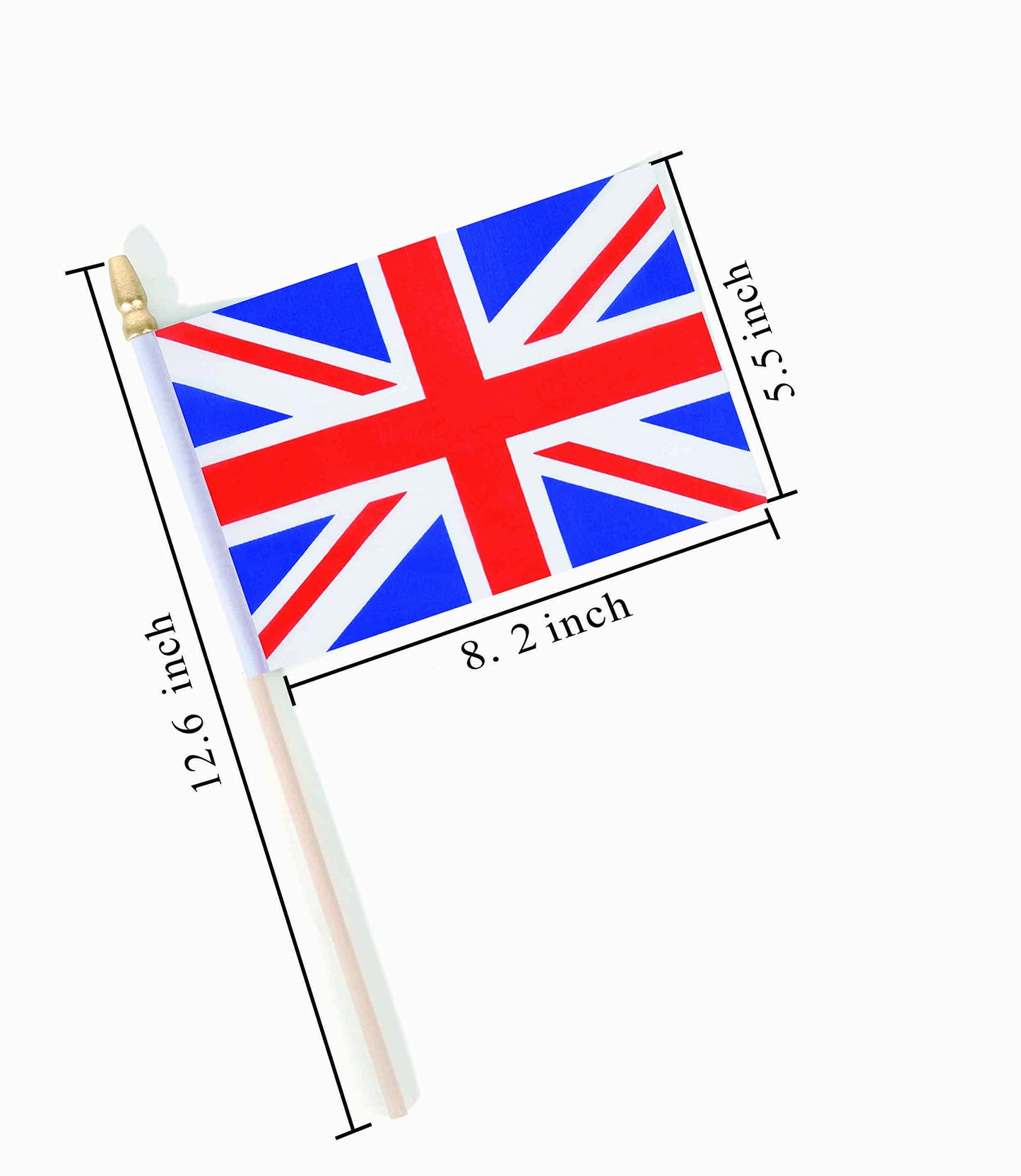 Ckexin 25Pack Small British UK Flag Handheld Mini Britain Flag on Stick 5x8 Inch