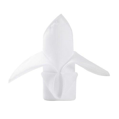50pcs Polyester Cloth Napkins - 17 x 17 inch White Dinner Washable Napkins with Hemmed Edges for Restaurant/Wedding/Hotel(50,White)