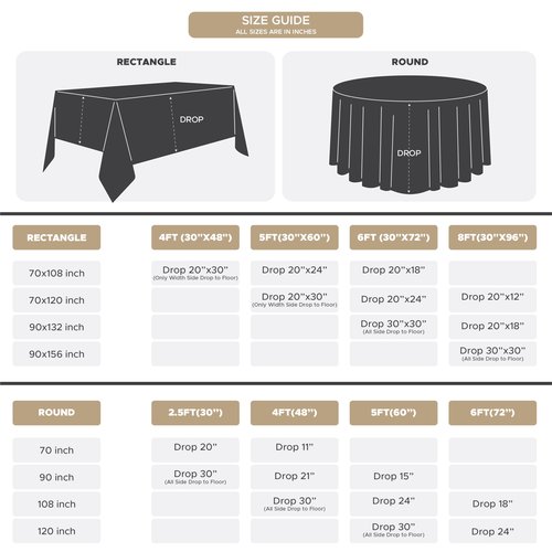 Fitable 6 Pack White Rectangle Table Clothes - 70 x 120 Inch - Wrinkle and Stain Resistant Fabric Tablecloths, Washable Polyester Table Covers for Wedding, Party, Banquet, Formal Events