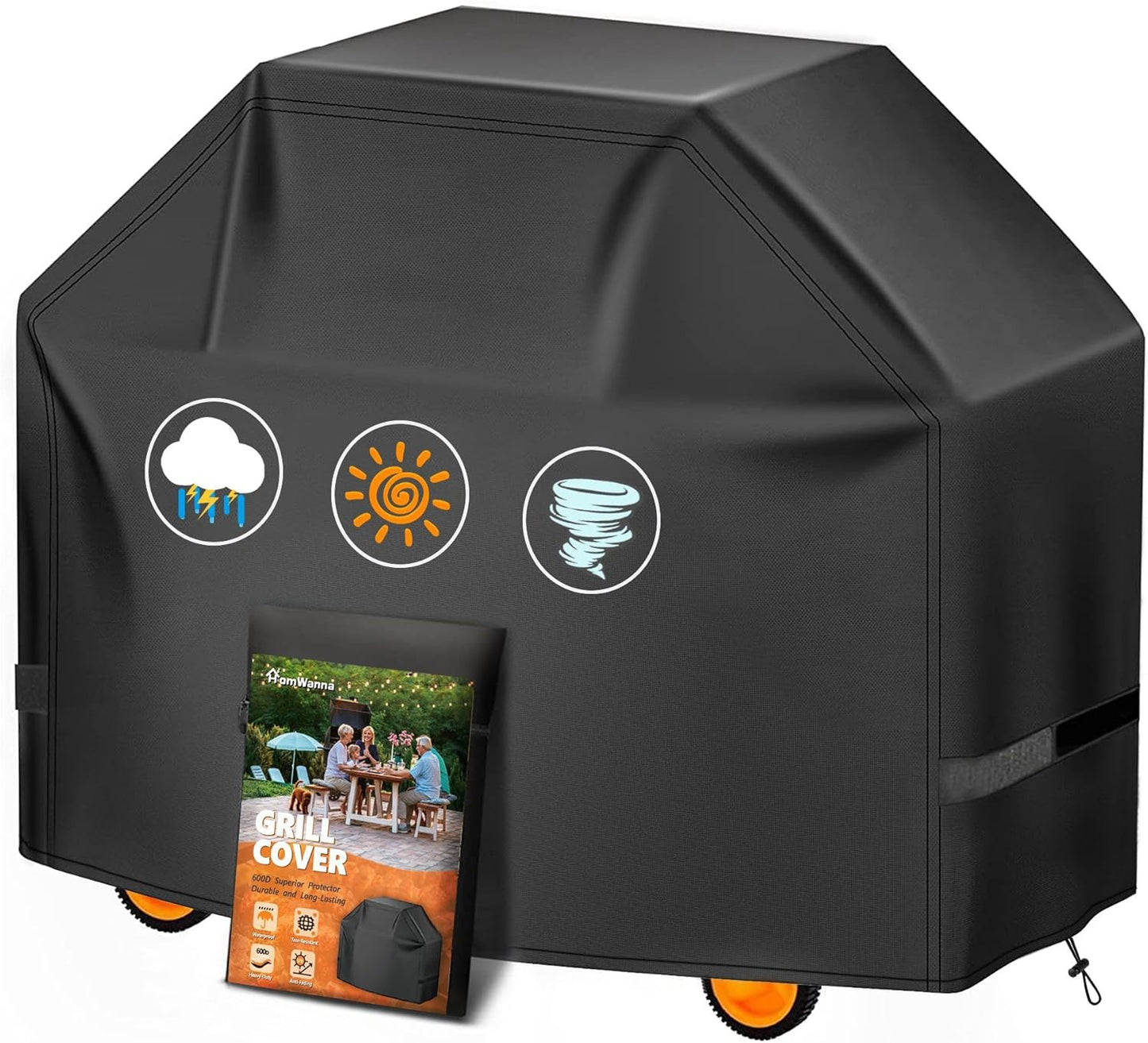 Weber Grill Cover 52 Inch - Heavy-Duty 600D Waterproof BBQ Cover for Spirit 300 & 400 Series