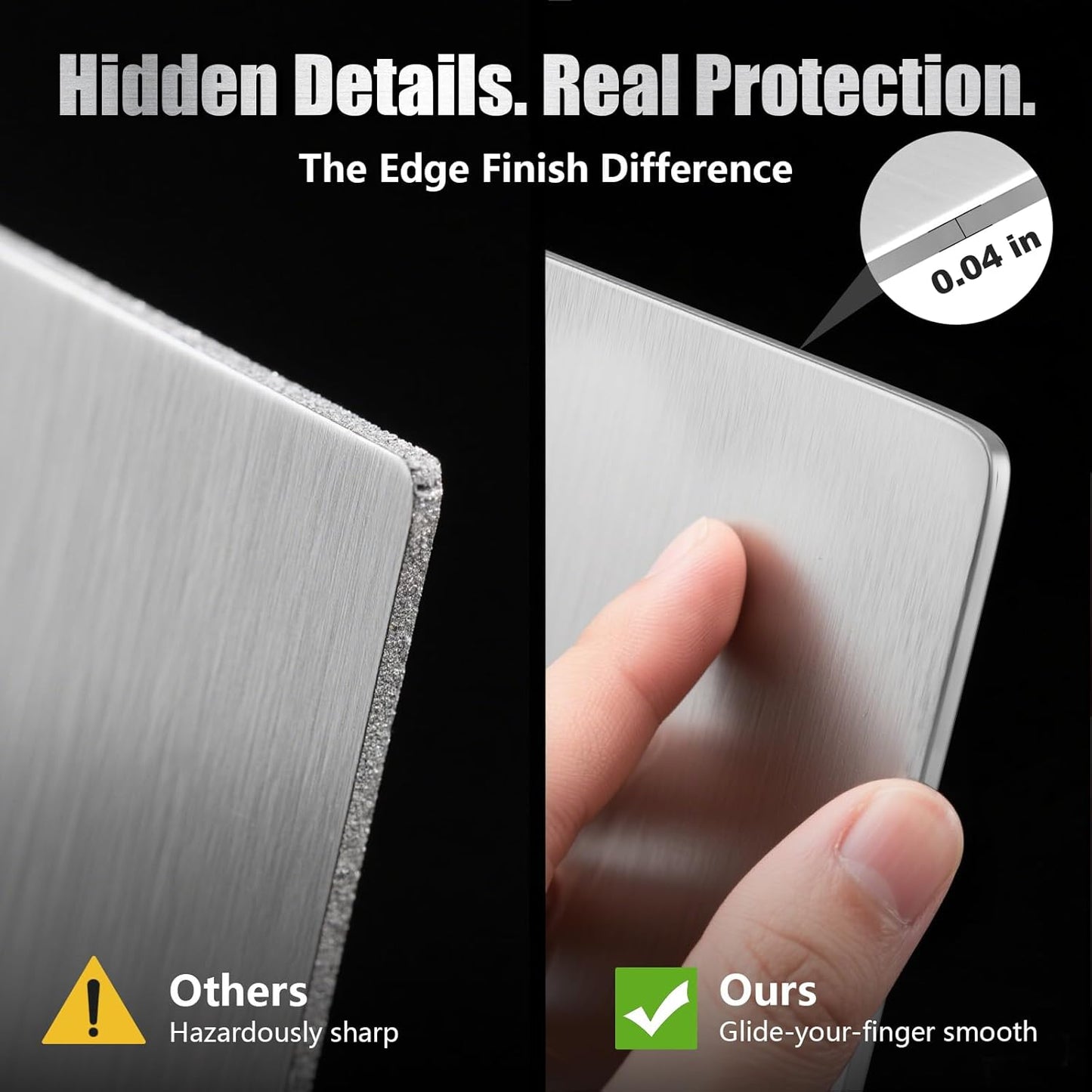 URMONA 3 PCS Stainless Steel Cutting Board Set - Non-Staining, Odor-Free & Dishwasher Safe (S, M, L)