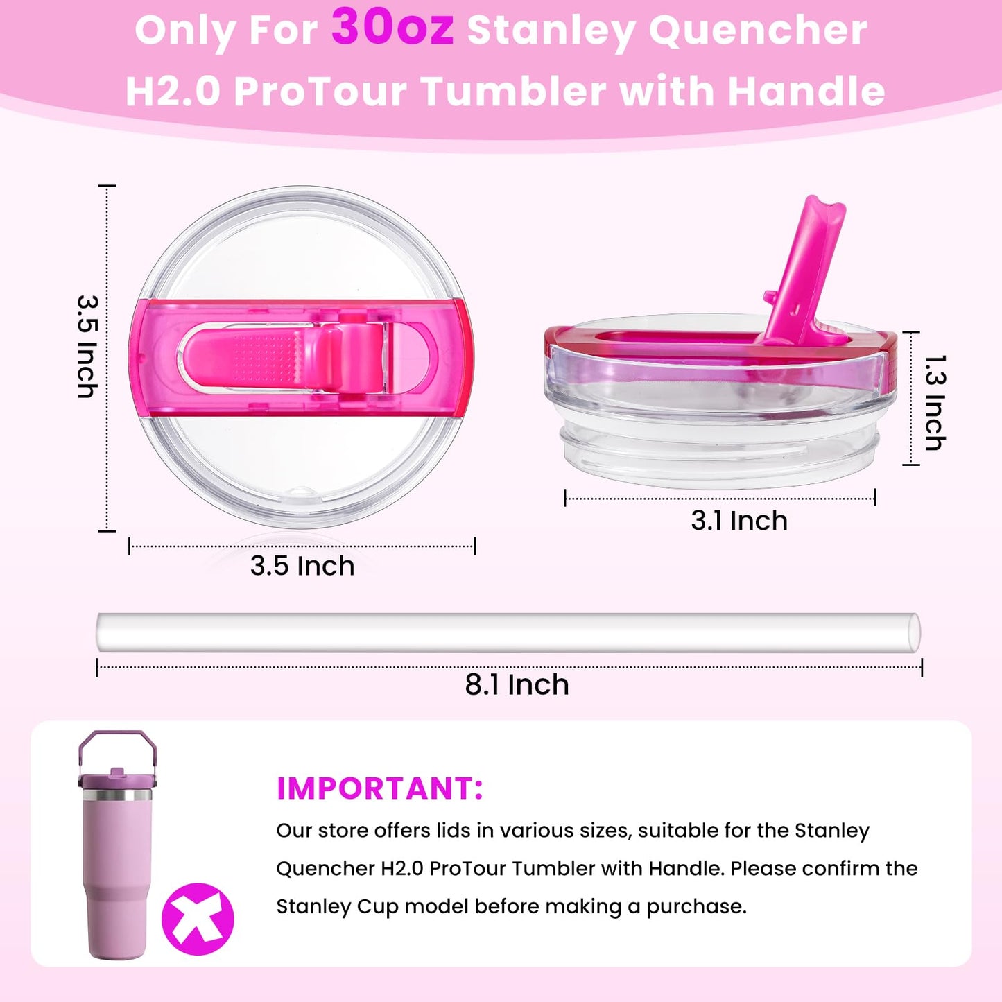 ANTAND 2 Pack Detachable Flip Straw Lid Replacement for 30 oz Stanley Quencher H2.0 & ProTour, Leakproof Spill Proof Lids Straw Cover for Stanley Cup Accessories 30oz, Easy to Clean (Cream, Cream)