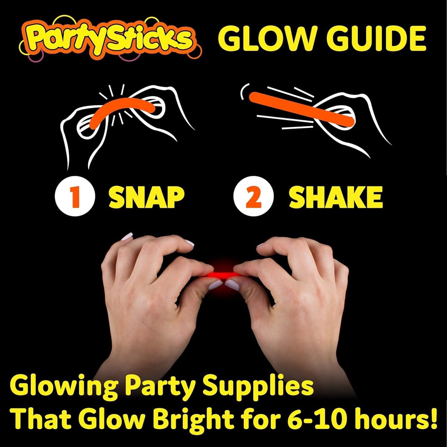 PartySticks Mini Glow Sticks - 200 Pack Glow-in-the-Dark Neon Light Sticks | Perfect for Easter Eggs & Party Favors