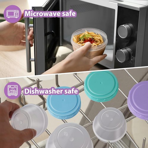 32 PCS Freezer Storage Containers - BPA-Free Plastic Soup Jars with Lids | Leakproof & Microwave Safe