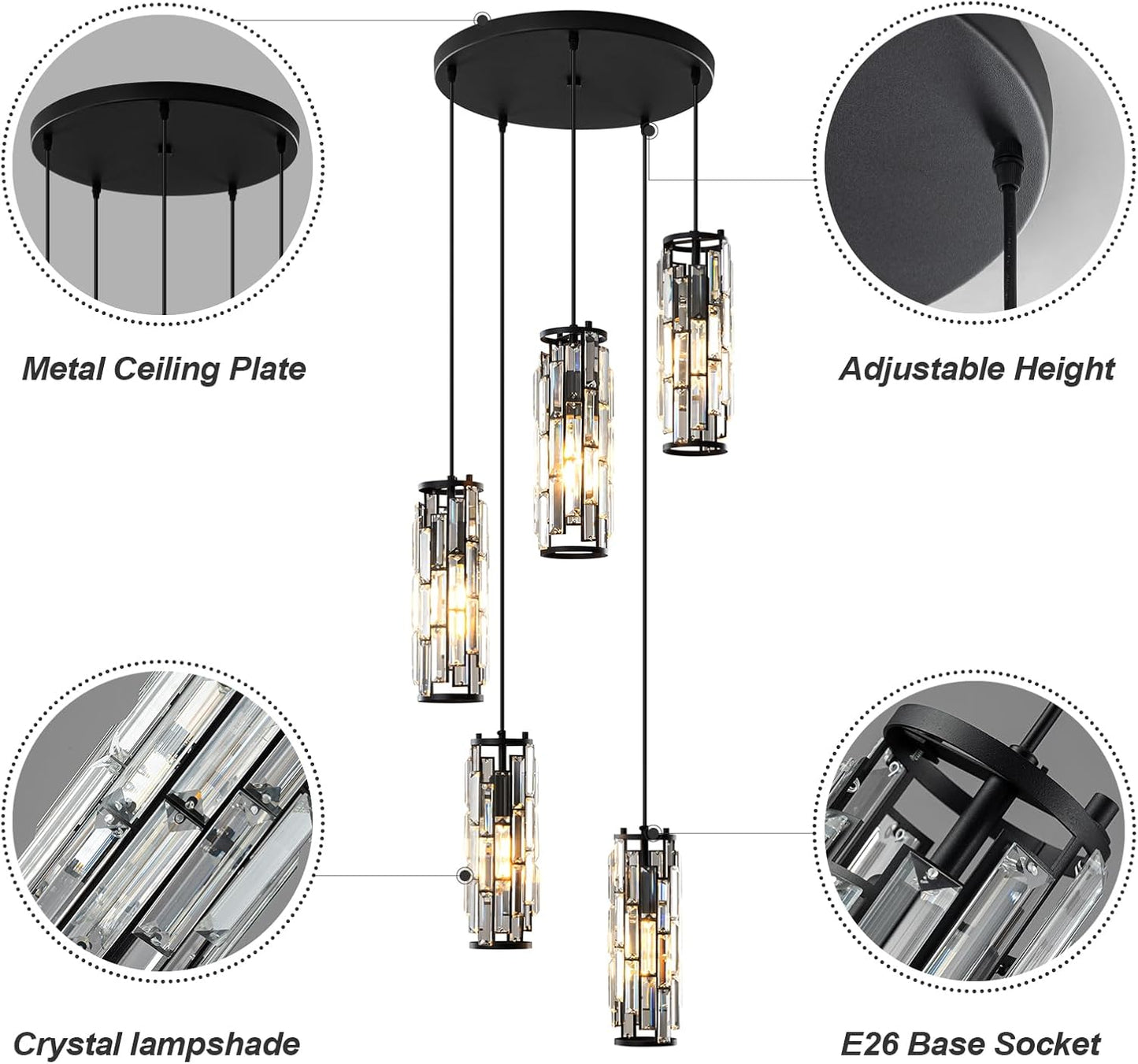 Pendant Lights Modern Pendant Lights Kitchen Island Gold Pendant Light Fixture Mini Crystal Chandelier Lighting for Kitchen Island Dinning Room Bedroom Sink (Gold 3-Light)