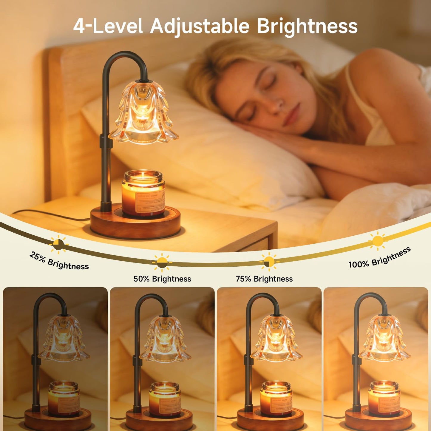 Vitelum Candle Warmer Lamp with Timer & Dimmer, Electric Wax Melter for Jar Candles, Safe Flameless Candle Warmer Light for Bedroom, Home Decor & Gift
