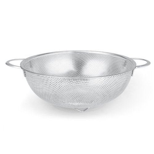 Gulex Colander Stainless Steel 3-Quart, Metal Strainer with Base, Strainer for Kitchen Food, Dishwasher Safe
