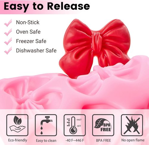 JOERSH Strawberry Fondant Molds - 4PCS Silicone Baking Molds for Cake Decorating & Cupcake Toppers