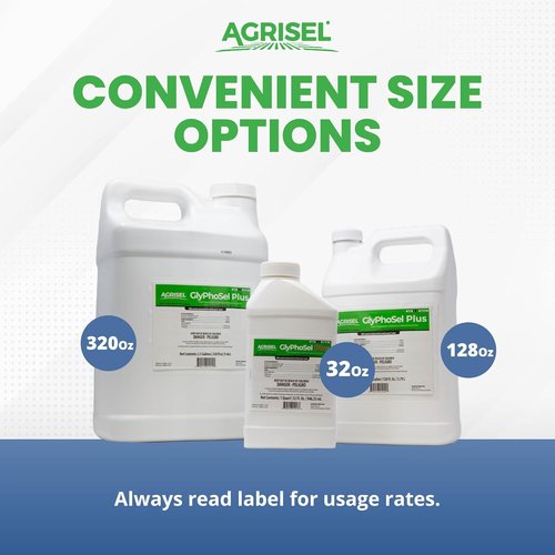 Agrisel GlyPhoSel Plus Weed Killer - Long-Lasting Action for Tough Weeds | 32 Ounces + 3-Pack Gloves