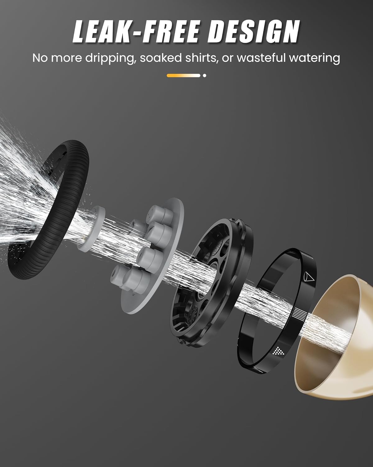 RAINPOINT Garden Hose Nozzle - Heavy Duty Metal Sprayer with 9 Adjustable Spray Patterns | Ideal for Watering Plants and Pets, Gray