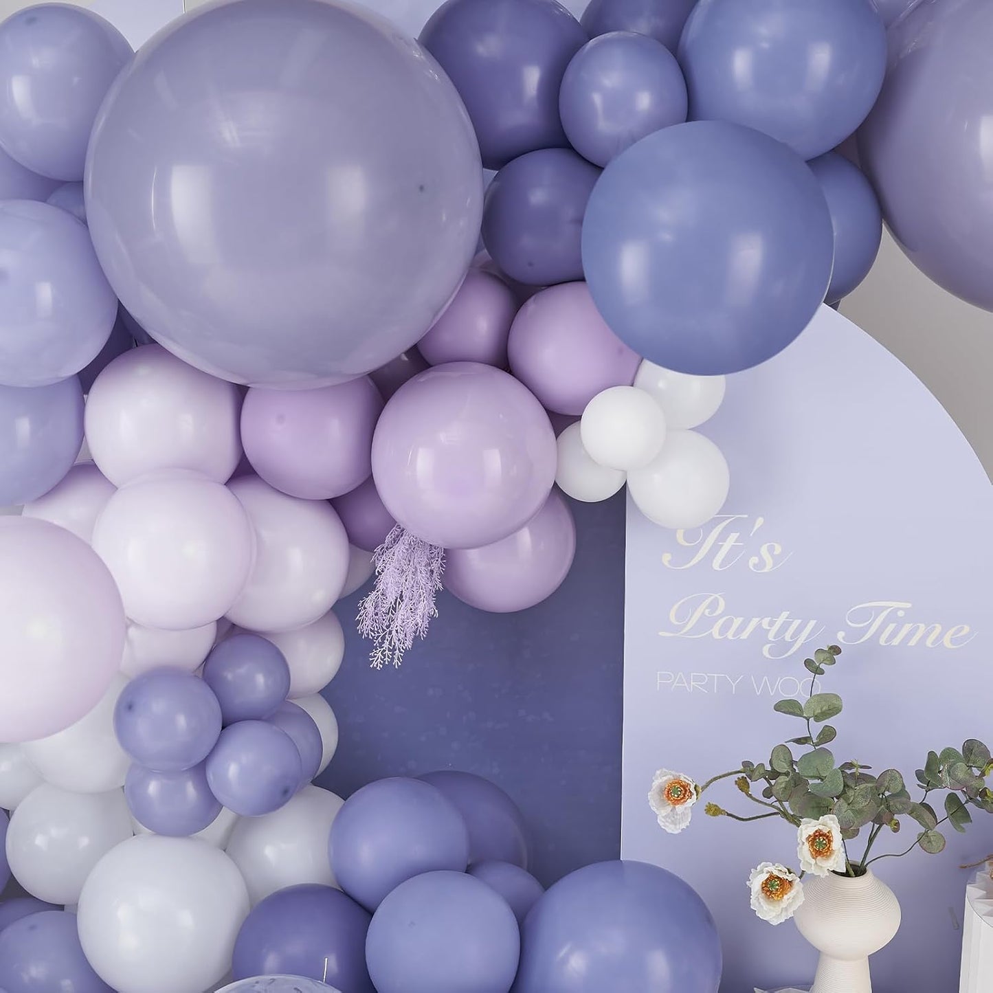 PartyWoo Purple Balloon Arch Kit - 140 Pcs in Shades of Purple for Baby Shower & Birthday Decor | 18, 12, 10, 5 Inch Sizes