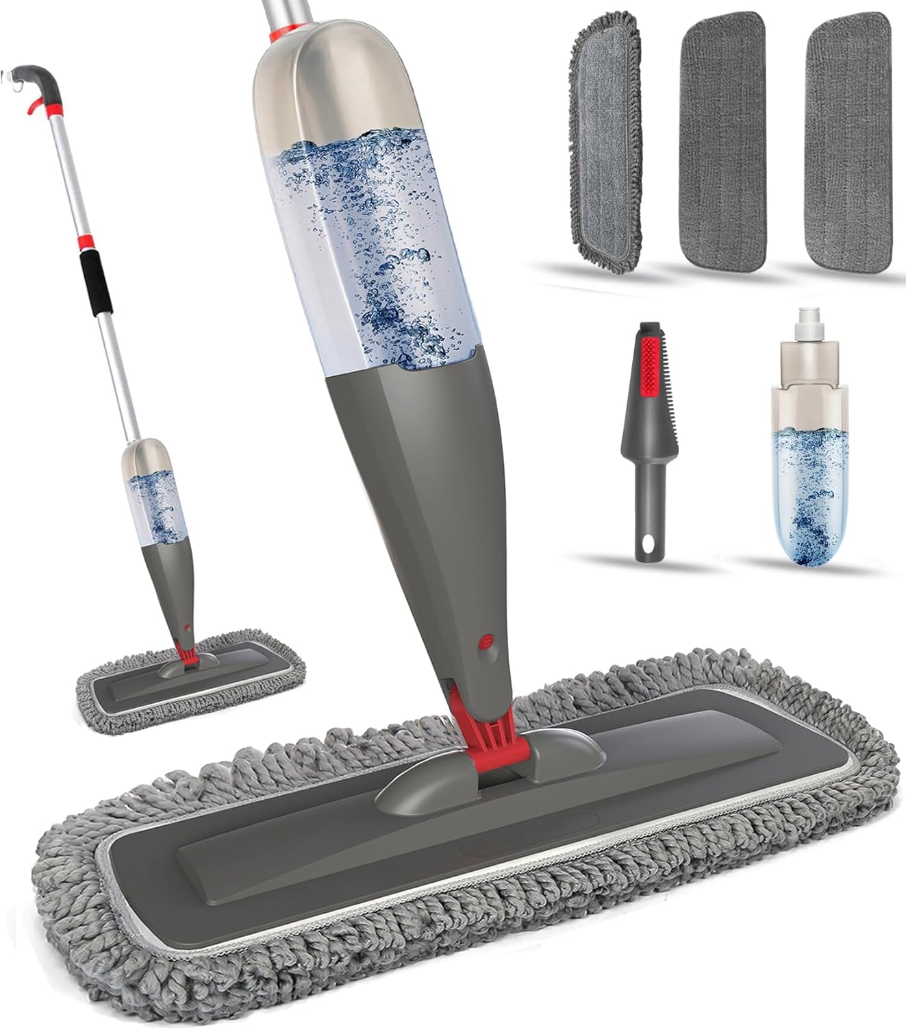 Skiennix Spray Mop - Microfiber Floor Cleaning Mop with Washable Pads & 800ml Refillable Bottle