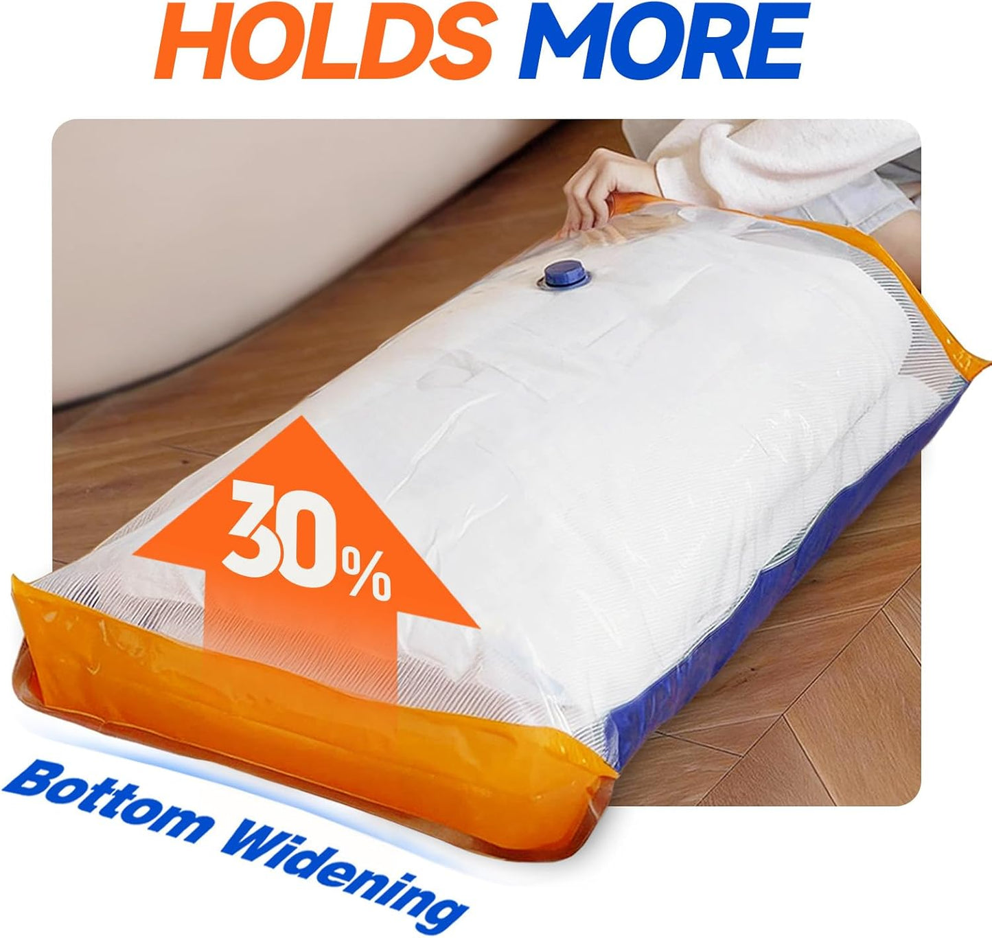 Vacbird Vacuum Storage Bags - 15 Pack Compression Packing Cubes with Rechargeable Pump | Space Saver for Clothes and Blankets