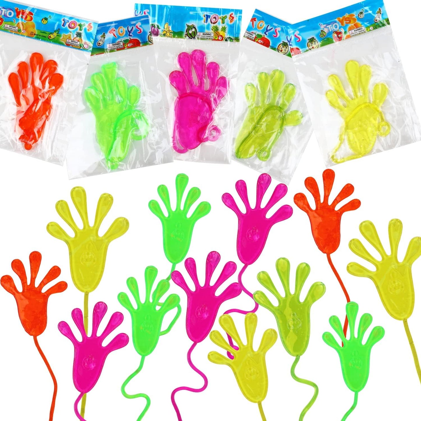 SULOLI 30PCS Sticky Hands, Stretchy Sticky Hand Toys Party Favors for Kids Xmas Gift Easter Basket Stuffers Easter Egg Fillers for Kids Birthday Party Supplies