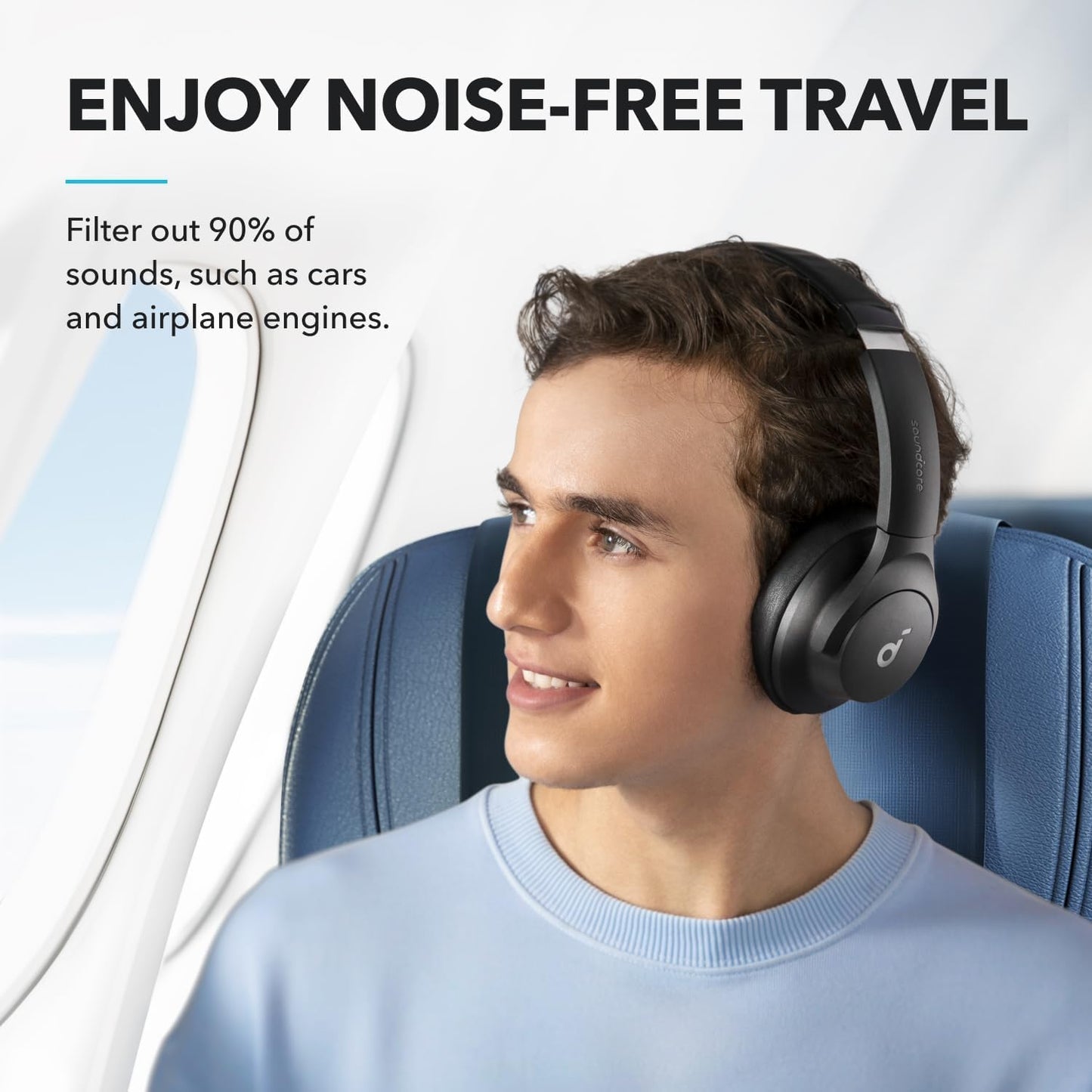 Soundcore by Anker Q20i Wireless Over-Ear Headphones - Hybrid Active Noise Cancelling, 40H Playtime, Hi-Res Audio, Black