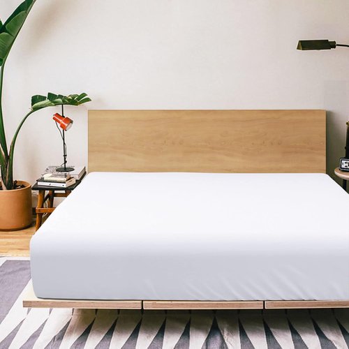 FLXXIE Twin XL Fitted Sheet - Soft Microfiber Deep Pocket Up to 15" | Wrinkle & Fade Resistant - White