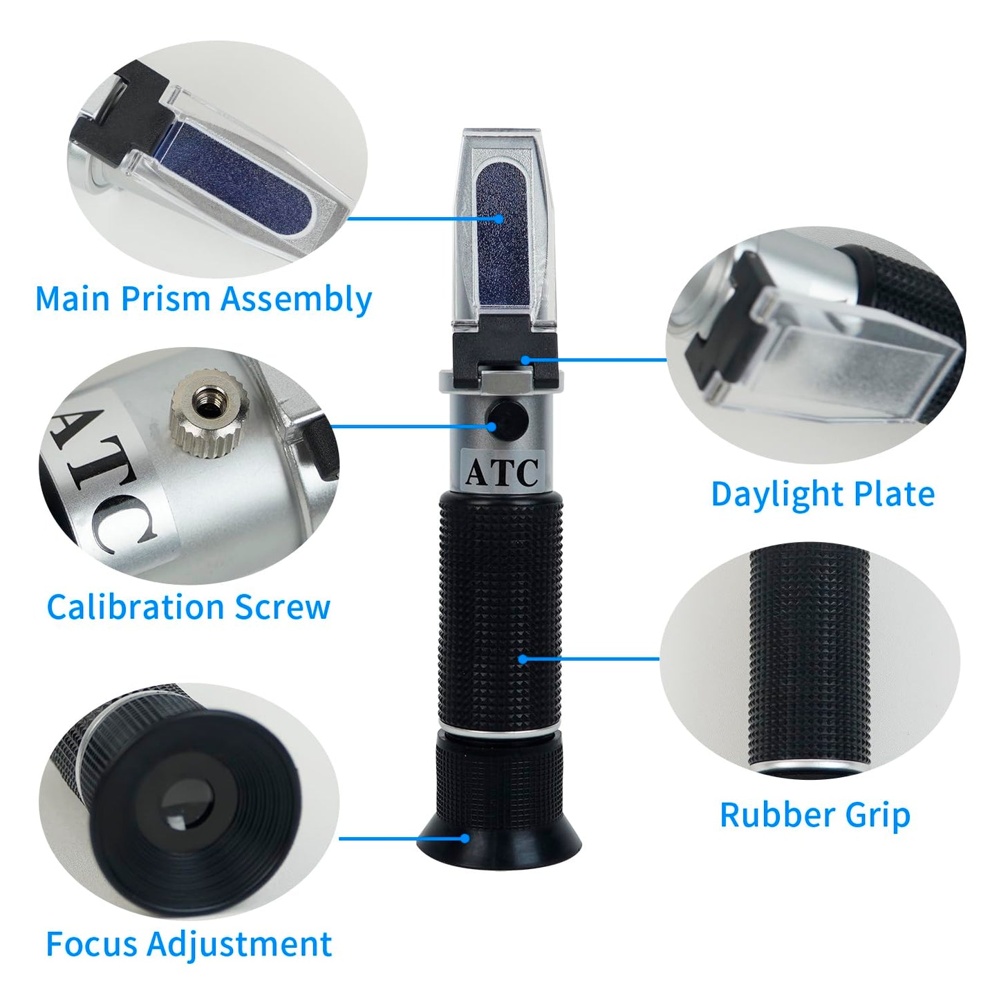 NANBEI Honey Refractometer with ATC, Portable Refractometer for Honey Moisture,Triple Scale (Honey Moisture: 12-27%, Brix: 58-90%, Baume: 38-43°),Ideal for Honey, Molasses,Maple Syrup,Fruit jam