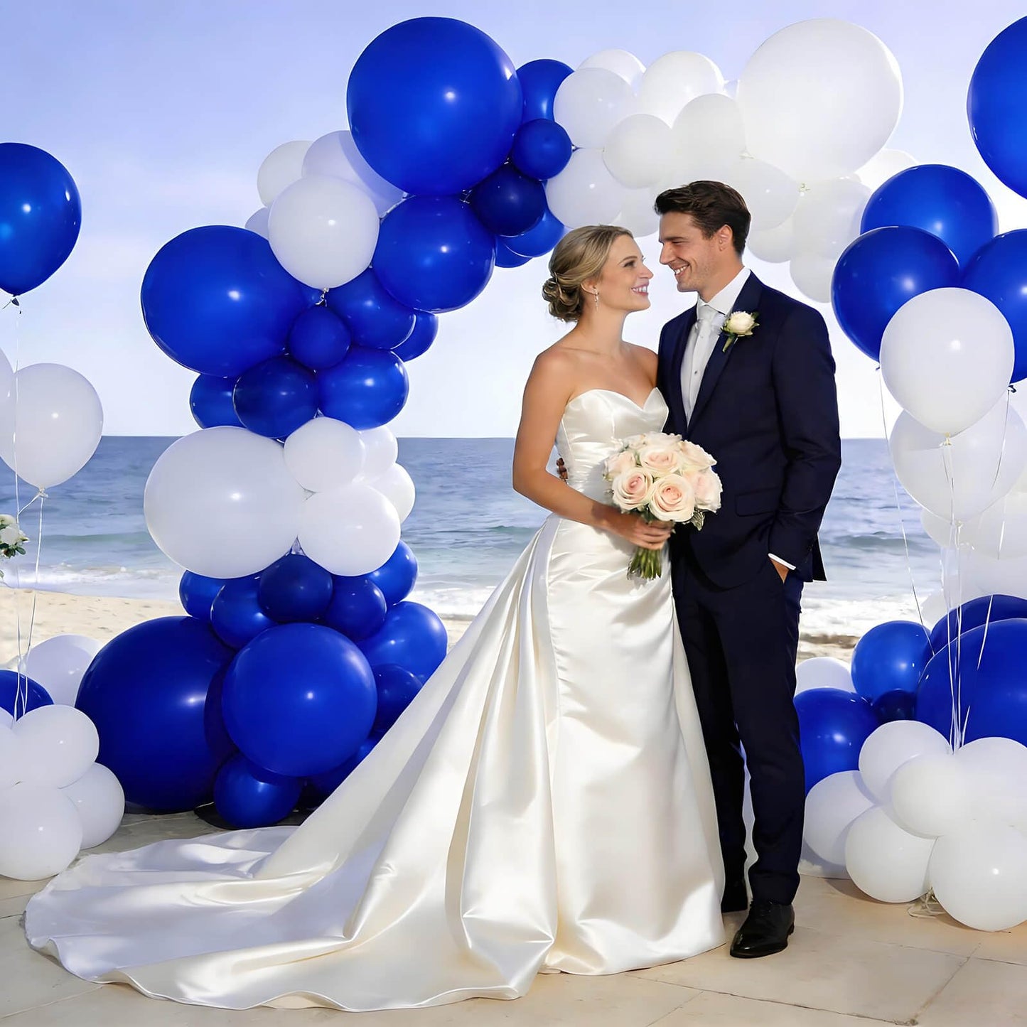 110pcs Blue Balloon 12 inch, Blue Latex Balloon for Birthday Party Baby Shower Wedding(with 2 Ribbons).