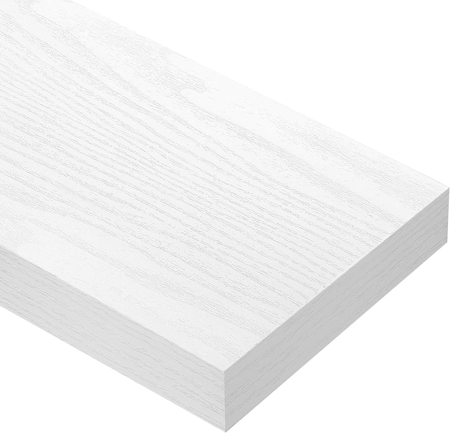 QEEIG Floating Wall Shelves - Stylish 16-Inch Bathroom, Bedroom & Kitchen Storage - Set of 4, White