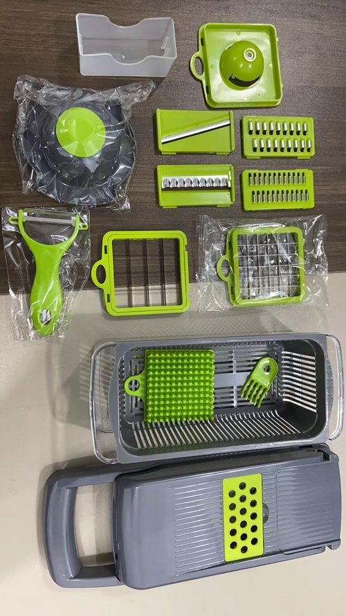AHA Lifestyles16-in-1 Vegetable Chopper Slicer, Veggie Chopper, Food Chopper, Vegetable Cutter & Spiralizer - Kitchen Gadget Makes Slicing and Prepping Quick and Easy Meal Prep Tool